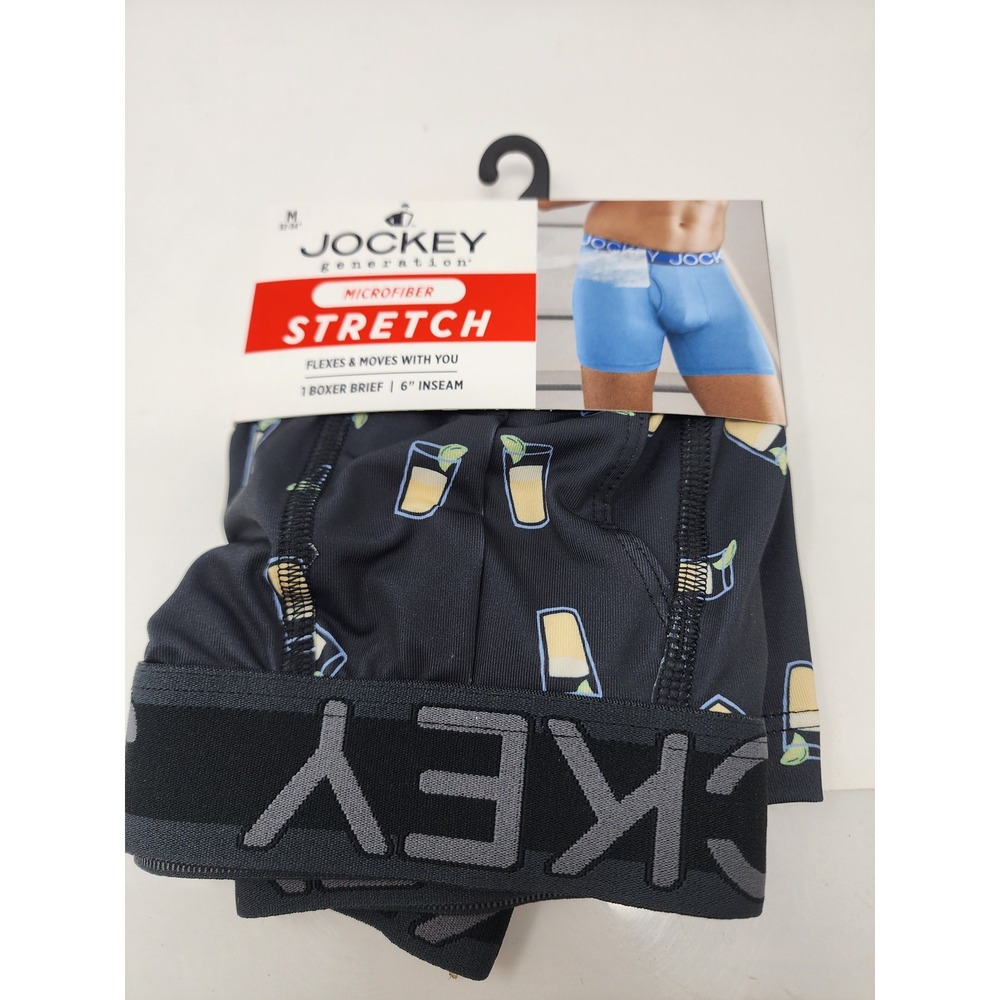 Jockey Generation Mens Microfiber Stretch Boxer Briefs Black Blend Size Medium